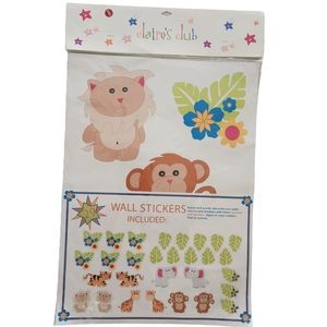 LITTLE JUNGLE wall stickers 29 decals BABY ANIMALS giraffe monkey elephant zoo